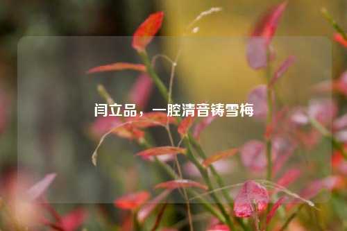 闫立品,一腔清音铸雪梅