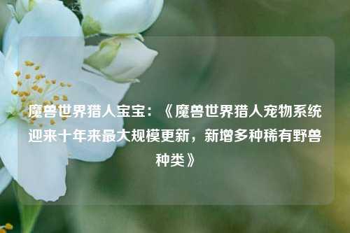 魔兽世界猎人宝宝：《魔兽世界猎人宠物系统迎来十年来最大规模更新，新增多种稀有野兽种类》