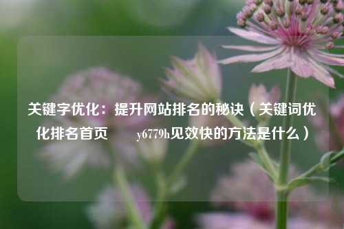 关键字优化：提升网站排名的秘诀（关键词优化排名首页嶶泇y6779h见效快的方法是什么）